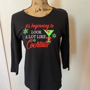 🎄5/$25🎄Kiwi Fresh‎ Its Beginning To Look A Lot Like Cocktails Top- MP